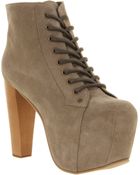 Jeffrey Campbell Lita Platform Ankle Boot Grey Suede - Lyst