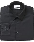Calvin Klein Steel Slim-Fit Non-Iron Textured Solid Dress Shirt - Lyst