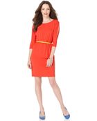 Calvin Klein Three Quarter Split Sleeve Belted - Lyst