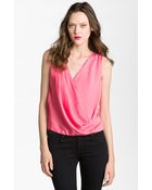 Diane von Furstenberg Rina Print Draped Silk Top - Lyst