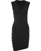 T By Alexander Wang Striped Jersey Dress - Lyst