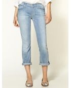 7 For All Mankind The Skinny Crop Roll Jeans - Lyst