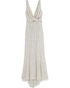 Elie Saab Wrap Cowl Sequin Gown - Lyst