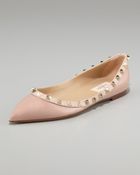 Valentino Rockstud Patent Ballerina Flat - Lyst