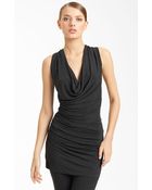 Donna Karan New York Collection Ruched Jersey Tunic - Lyst