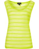 Topshop Sheer Stripe Vest - Lyst