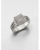 David Yurman Sterling Silver Diamond Ring - Lyst