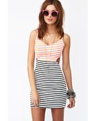 Nasty Gal Seeing Stripes Cutout Dress - Lyst
