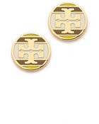 Tory Burch Striped Logo Stud Earring - Lyst