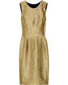 Oscar de la Renta Metallic Jacquard Shift Dress - Lyst