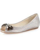 Vera Wang Lavender Lanie Glitter Opentoe Flat Multicolor - Lyst