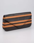 Pour La Victoire Pissa Striped Lambskin Clutch - Lyst