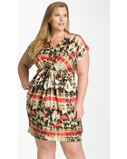 Vince Camuto Tie Dye Vneck Dress - Lyst