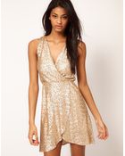 Tfnc Tfnc Dress Cross Front in Sequin - Lyst