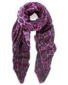 Saint Laurent Leopard Print Scarf - Lyst