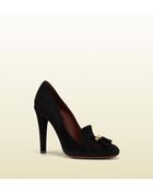 Gucci Tassel Moccasin High Heel Pump - Lyst