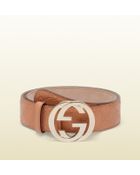 Gucci Belt with Interlocking G Buckle - Lyst
