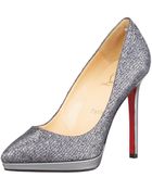 Christian Louboutin Pigalle Glittered Pump - Lyst