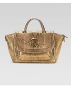 Gucci Medium Top Handle Bag Orochampagne Python - Lyst