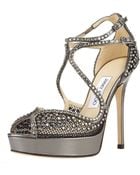 Jimmy Choo Fairview Crystal-mesh Platform Sandal - Lyst