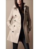 Burberry Brit Midlength Wool Twill Trench Coat - Lyst