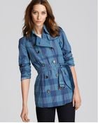 Burberry Brit Metallic Check Printed Packaway Trench - Lyst
