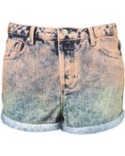 Moto Moto Dip Dye Mid Length Shorts - Lyst
