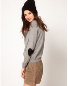 ASOS Collection Asos Heart Elbow Patch Jumper - Lyst