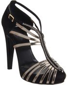 Pierre Hardy Metallic Peep Toe Sandal - Lyst