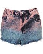 Moto Moto Dip Dye Stud Hot Pants - Lyst