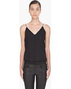 T By Alexander Wang Black Silk Cami Tank Top - Lyst