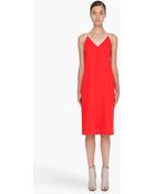 T By Alexander Wang Red Silk Slip Dress - Lyst