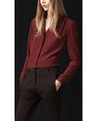 Burberry Prorsum Bow Detail Silk Shirt - Lyst