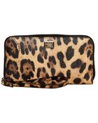 Dolce & Gabbana Leopard Print Pvc Zip Around Wallet - Lyst
