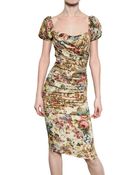 Dolce & Gabbana Printed Stretch Silk Charmeuse Dress - Lyst
