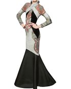 Etro Silk Duchesse Viscose Cady Long Dress - Lyst
