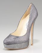 Jimmy Choo Eros Glittered Platform Pump - Lyst