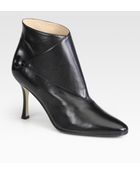 Manolo Blahnik Diaz Leather Booties - Lyst