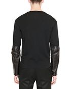 Saint Laurent Nappa Leather Silk Jersey Sweater - Lyst