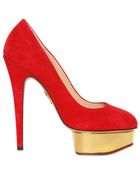Charlotte Olympia 140mm Dolly Suede Pumps - Lyst