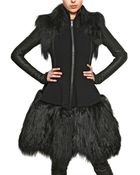 Gareth Pugh Mongolian Fur and Double Wool Coat - Lyst