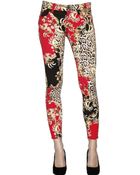 Just Cavalli Printed Drill Stretch Skinny Jeans - Lyst