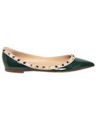 Valentino 10mm Rock Stud Patent Pointy Ballerinas - Lyst