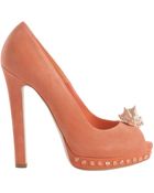 Alexander McQueen Shell Skull Peeptoe Pump - Lyst