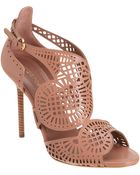 Sergio Rossi Laser Cut Sandal - Lyst