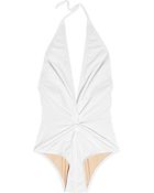 Karla Colletto Plungefront Halterneck Swimsuit - Lyst