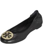 Tory Burch Reva Leather Ballet Flat - Lyst