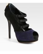 Fendi Suede and Glittercoated Platform Ankle Boots - Lyst