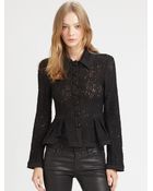 Nanette Lepore Summer Flame Lace Peplum Jacket - Lyst