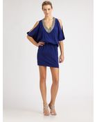 Nicole Miller Beaded Silk Dress - Lyst